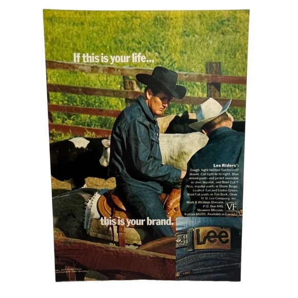 Art | Lee Riders Jeans Vintage Print Ad 197 Western Ranch